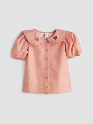 Lc Waikiki Yeni Sezon Bebe Yaka Çiçek Nakışlı Kız Çocuk Gömlek