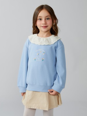 Lc Waikiki Yeni Sezon Bisiklet Yaka Çiçekli Kız Çocuk Sweatshirt 2'li