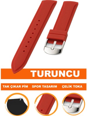 18MM-20MM-22MM-24MM Fossil-Welder-Casio-Seiko-Omega-Armani Saat Uyumlu Silikon Saat Kordonu Kayışı S01A18-18