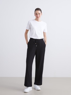 Lc Waikiki Yeni Sezon Beli Lastikli Dokulu Müslin Kadın Pantolon