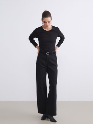 Lc Waikiki Yeni Sezon Beli Kemerli Wideleg Kadın Jean Pantolon