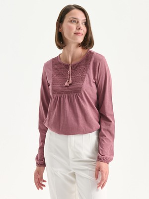 Lc Waikiki Yeni Sezon Bağlamalı Yaka Nakışlı Bluz