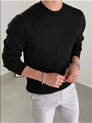 Erkek Bisiklet Yaka Slim Fit Triko Kazak