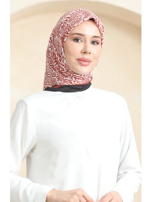 Desenli Soft Eşarp 70244-01 Siyah Taba