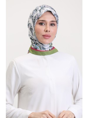 Desenli Soft Eşarp 70245-07 Fıstık Yeşili Gri