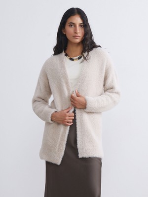 Lc Waikiki Yeni Sezon Şal Yaka Kadın Pelüş Triko Hırka