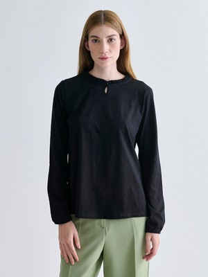 Lc Waikiki Yeni Sezon Fırfırlı Bisiklet Yaka Bluz