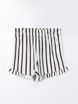 Lc Waikiki Yeni Sezon Beli Lastikli Çizgili Kız Bebek Şort