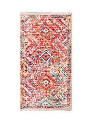 Diavolo Klasik Göbekli Multi Polyester ve Pamuklu Kaydırmaz Tabanlı Dijital Baskı Halı