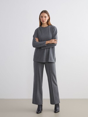 Lc Waikiki Yeni Sezon Büyük Beden Beli Lastikli Geniş Paça Kadın Pantolon