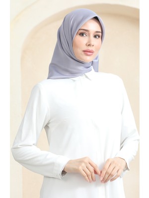 Düz Kristal Eşarp 70252-30 Açık Gri