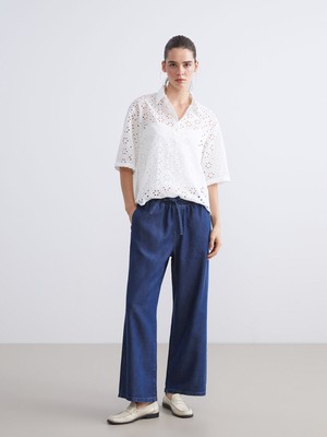 Lc Waikiki Yeni Sezon Beli Lastikli Wideleg Kadın Jean Pantolon