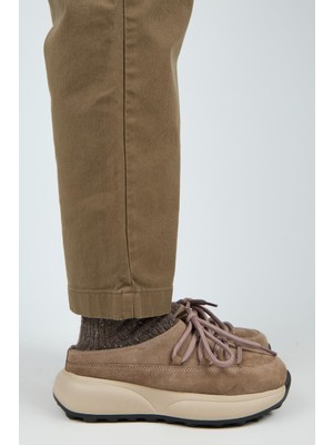 Manijero Koralia Kadın Hakiki Deri Sabo Vizon Terlik