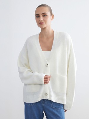 Lc Waikiki Yeni Sezon V Yaka Oversize Kadın Triko Hırka