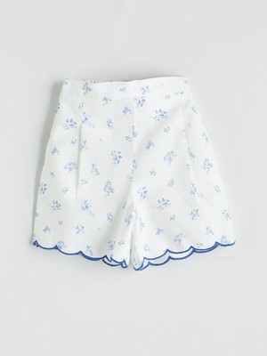 Lc Waikiki Yeni Sezon Beli Lastikli Çiçekli Kız Çocuk Şort
