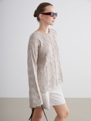 Lc Waikiki Yeni Sezon Bisiklet Yaka Ajurlu Kadın Triko Kazak