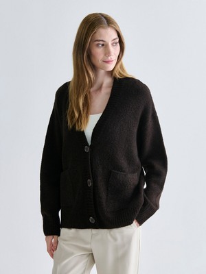 Lc Waikiki Yeni Sezon V Yaka Oversize Kadın Triko Hırka