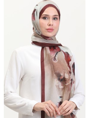 Kehribar Şal 70250-07 Bordo Kahverengi