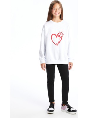 Lc Waikiki Yeni Sezon Bisiklet Yaka Kız Çocuk Sweatshirt