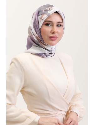 Kehribar Eşarp 70280-11 Gri Lila