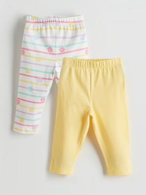 Lc Waikiki Yeni Sezon Beli Lastikli Çiçekli Kız Çocuk Tayt 2'li