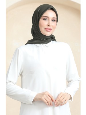 Düz Kristal Eşarp 70252-23 Koyu Haki