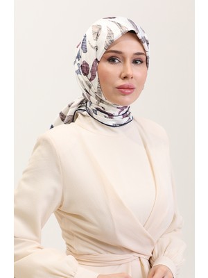 Desenli Eşarp 70289-09 Lacivert
