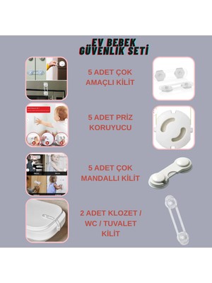 Can Yıldız Plastik Bebek Ev Güvenlik Emniyet Seti Mandallı Priz Klozet Kilidi Çok Amaçlı Kilit