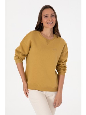 U.S. Polo Assn. Kadın Camel Şardonlu Bisiklet Yaka Basic Sweatshırt 50313586-VR151