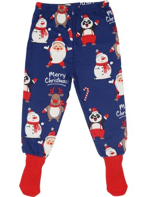 Bebek Patikli Pantolon Kendinden Çoraplı Alt Pijama 2 Adet