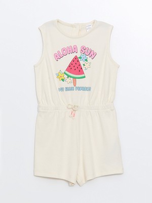 Lc Waikiki Yeni Sezon Bisiklet Yaka Kolsuz Baskılı Kız Bebek Tulum