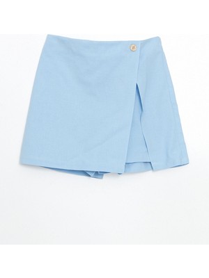 Lc Waikiki Yeni Sezon Beli Lastikli Keten Karışımlı Kız Çocuk Şort Etek