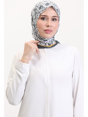 Desenli Soft Eşarp 70261-01 Füme Sarı