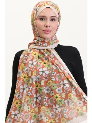 Desenli Soft Şal 70263-08 Bej Taba