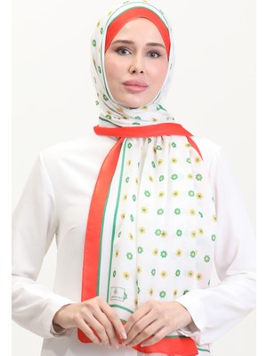 Desenli Soft Şal 70265-05 Turuncu Yeşil