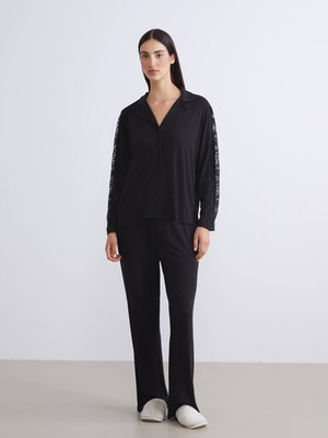 Lc Waikiki Yeni Sezon Gömlek Yaka Dantel Detaylı Kadın Pijama Takımı