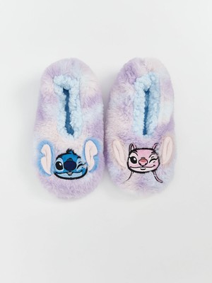 Lc Waikiki Yeni Sezon Stitch ve Angel Desenli Kaydırmaz Tabanlı Kız Çocuk Ev Çorabı