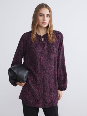 Lc Waikiki Yeni Sezon Bağlamalı Yaka Desenli Bluz