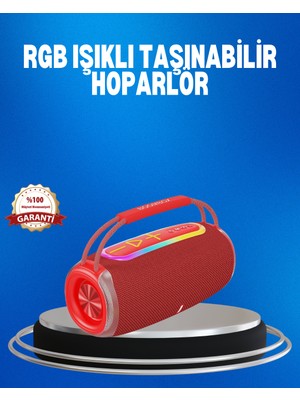 Rgb LED Işıklı 20W Taşınabilir Hoparlör Bluetooth 5.3 + Type-C Şarj