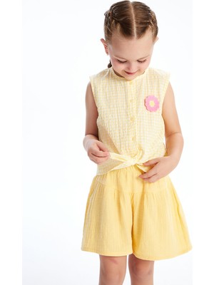 Lc Waikiki Yeni Sezon Kolsuz Çiçekli Ekose Kız Çocuk Gömlek