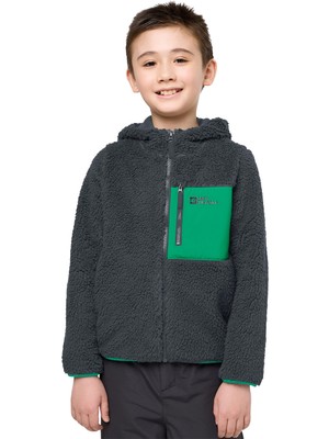 Jack Wolfskin Ice Curl Hood Jacket K Unisex Çocuk Gri Polar Ceket