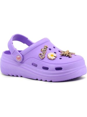 Yüksek Taban Papatya Taşlı Cross Terlik