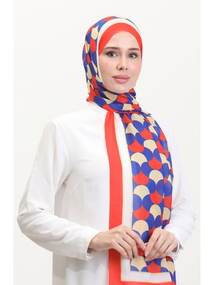 Desenli Soft Şal 70266-01 Turuncu Saks