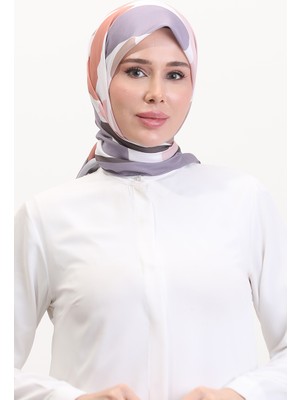 Desenli Soft Eşarp 70246-05 Koyu Lila Pembe