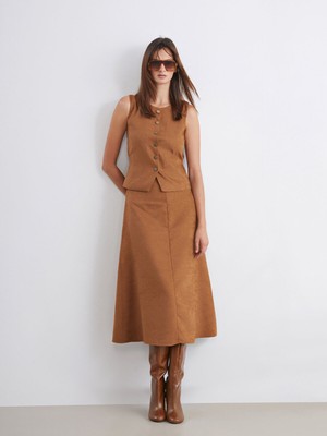 Lc Waikiki Yeni Sezon Beli Kemerli Süet Etek