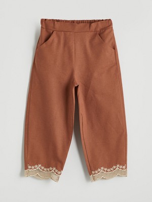 Lc Waikiki Yeni Sezon Beli Lastikli Kız Çocuk Keten Pantolon