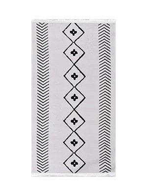 Corcolle Modern Gri Polyester ve Pamuklu Kaydırmaz Tabanlı Dijital Baskı Halı