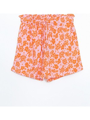 Lc Waikiki Yeni Sezon Beli Lastikli Çiçekli Kız Çocuk Şort