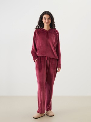 Lc Waikiki Yeni Sezon Beli Lastikli Kadife Kadın Pijama Altı