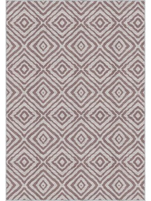 Aren Halı Latina Geometrik Bej Polyester ve Pamuklu Yıkanabilir Kaydırmaz Taban Dijital Baskı Halı